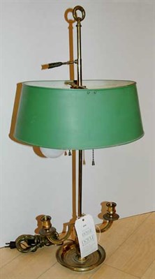 Lot 490 - Empire Style Brass Two-Light Bouillotte Lamp...