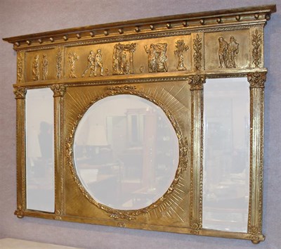 Lot 3364 - Regency Style Gilt Overmantel Mirror Height 38...