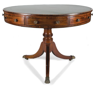 Lot 275 - George III Ebony Banded Mahogany Drum Table...