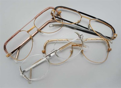 Lot 2931 - Yellow and White Metal Vintage Eye Glasses