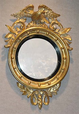 Lot 280 - Regency Style Gilt-Wood Convex Mirror Height...