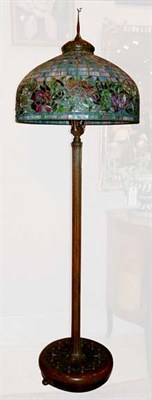 Lot 3276 - Tiffany Style Bronze and Leaded Glass Border...