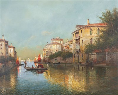 Lot 2056 - Bouvard French A Venetian Backwater Signed...