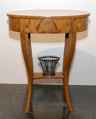 Lot 355 - Biedermeier Walnut Oval Two-Tier Table with...