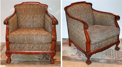 Lot 243 - Pair of George III Style Upholstered Mahogany...