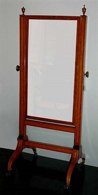 Lot 1164 - Regency Style String Inlaid Satinwood Cheval...