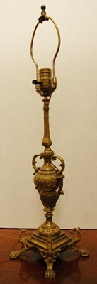 Lot 463 - Gilt-Metal Urn-Form Lamp Height 25 inches.