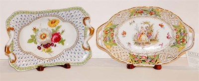 Lot 1555 - Dresden Porcelain Basket; Together with Floral...