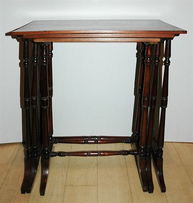 Lot 1549 - Regency Style Banded Mahogany Nest of Three...