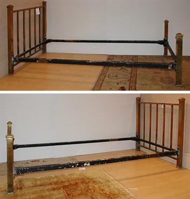 Lot 1200 - Pair of Neoclassical Style Brass Twin Bed...