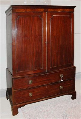 Lot 193 - George III Style Mahogany Linen Press Height 6...