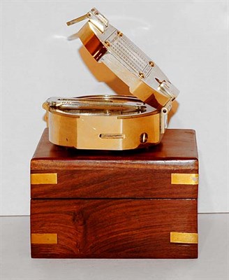 Lot 1315 - Victorian Style Brass Compass in Mahogany Box...