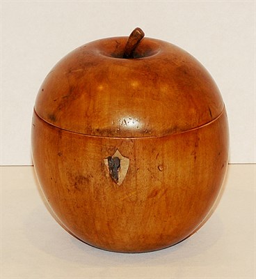 Lot 1316 - Georgian Style Carved Wood Apple-Form Tea...