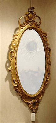 Lot 1149 - Victorian Gilt-Wood Oval Mirror Height 63...