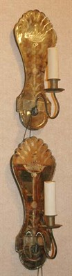 Lot 1490 - Pair of William and Mary Style Etched Mirror...