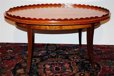 Lot 1394 - Edwardian Style Satinwood Oval Scalloped...
