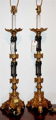 Lot 1419 - Pair of Rococo Style Gilt and Patinated-Metal...