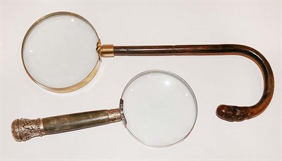 Lot 1320 - Two Victorian Style Magnifying Glasses Length...