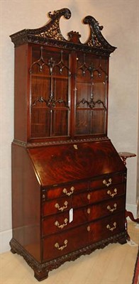 Lot 1519 - George III Style Mahogany Slant Front Bureau...