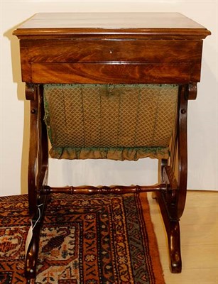 Lot 1426 - Victorian Mahogany Lyre-Form Trestle Base Work...