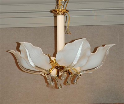 Lot 1483 - Murano Glass Leaf Decorated Six-Light...