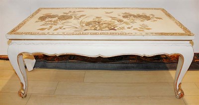 Lot 1453 - Asian Gilt Floral Decorated White Painted Low...