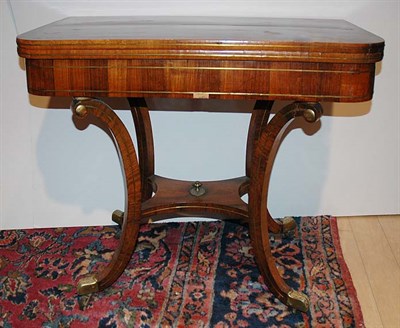 Lot 1570 - Regency Style Brass Inlaid Rosewood Fold-Over...