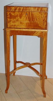 Lot 1513 - Victorian Satinwood Toilet Box on Stand Height...