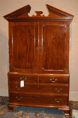 Lot 1458 - George III Style Mahogany Linen Press 19th...