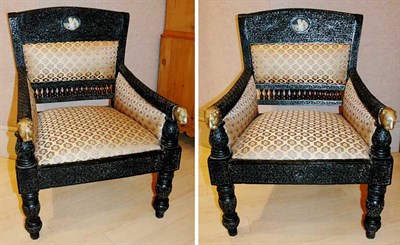 Lot 1259 - Pair of Anglo-Indian Raj Chairs