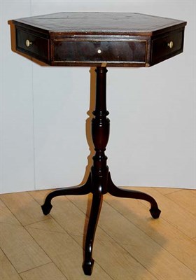 Lot 1459 - Regency Style Leather Top Mahogany Hexagonal...