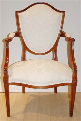 Lot 1231 - George III Style Walnut Shield Back Armchair