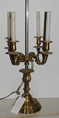 Lot 1544 - Regence Style Brass Four-Light Lamp Height 36...