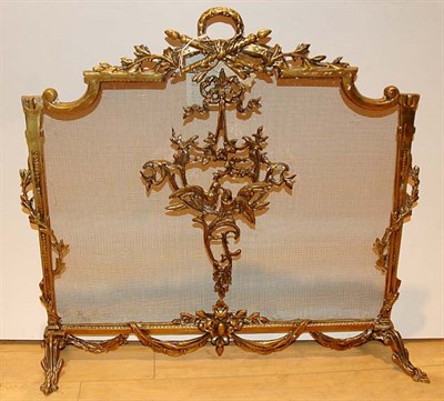 Lot 1497 - Louis XV Style Brass Fire Screen Height 27...
