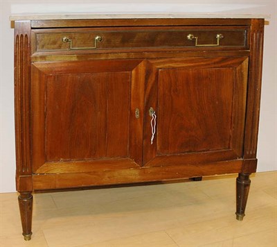 Lot 1332 - Louis XVI Style Marble Top Two-Door Mahogany...