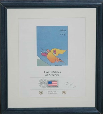 Lot 1124 - Peter Max UNITED STATES OF AMERICA Color print...