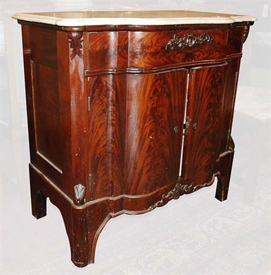 Lot 1427 - Victorian Marble Top Mahogany Side Cabinet...