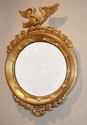 Lot 1335 - Regency Style Gilt-Wood Convex Mirror Height...