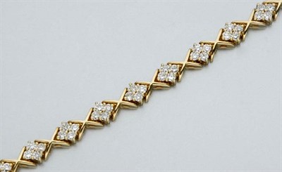 Lot 2735 - Gold and Diamond Bracelet
