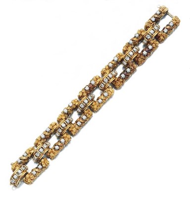 Lot 473 - Gold and Diamond Bracelet