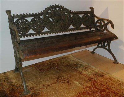 Lot 1206 - Victorian Style Patinated-Iron and Wood Garden...