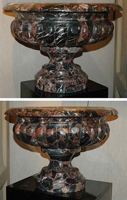 Lot 1135 - Pair of Neoclassical Style Marble Urns on...