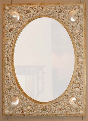 Lot 1247 - Seashell Decorated Oval Mirror Height 58...