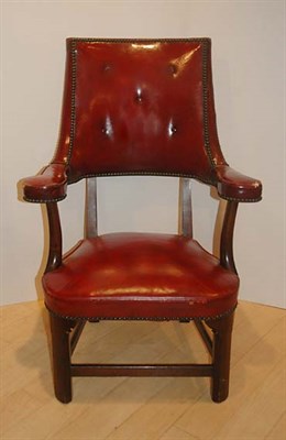 Lot 1246 - Victorian Style Leather Upholstered Armchair