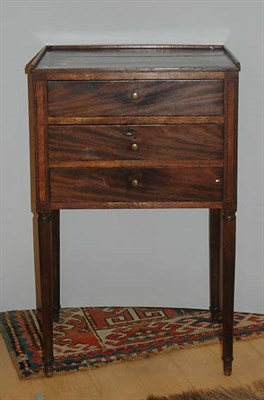 Lot 1284 - Continental Mahogany Three-Drawer Side Table...