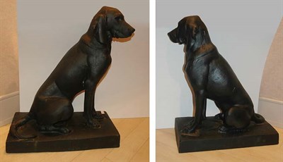 Lot 1527 - Pair of Painted Metal Seated Dog Garden...