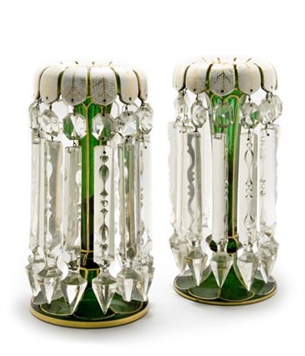 Lot 3569 - Pair of Bohemian Glass Lustres Each of...