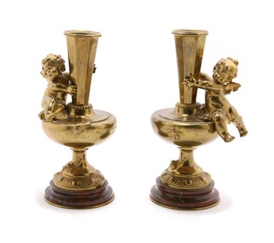 Lot 3191 - Pair of Art Nouveau Style Gilt-Metal Figural...