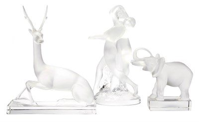 Lot 3509 - Miscellaneous Group of Three Lalique Molded...