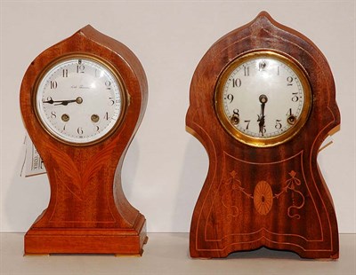 Lot 1239 - Two Mahogany Mantel Clocks Height of taller 14...